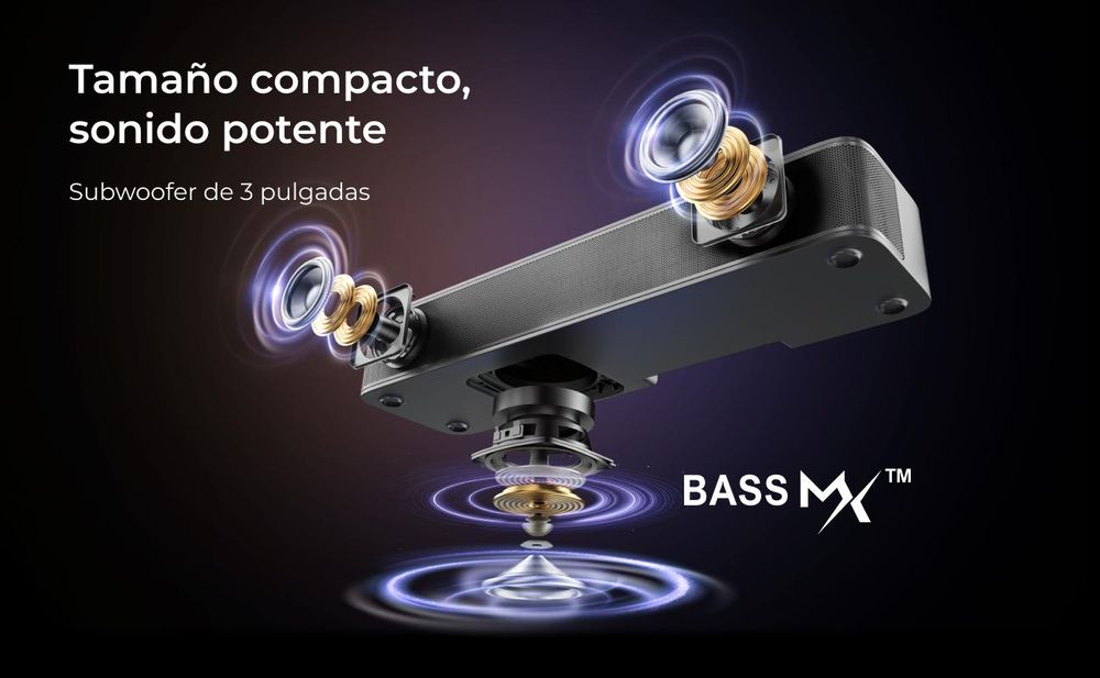 Barra de sonido ULTMEA 2.1 para TV con graves ajustables, control mediante aplicación, barra de sonido todo en uno, altavoz para TV con Bluetooth 5.4, Poseidon M20