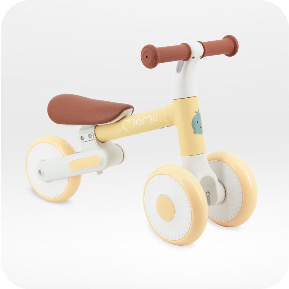 MoMi DEX Laufrad Kinder Fahrrad - Dreirad ohne Pedal, 1-3 Jahre, Klappbar - Gelb