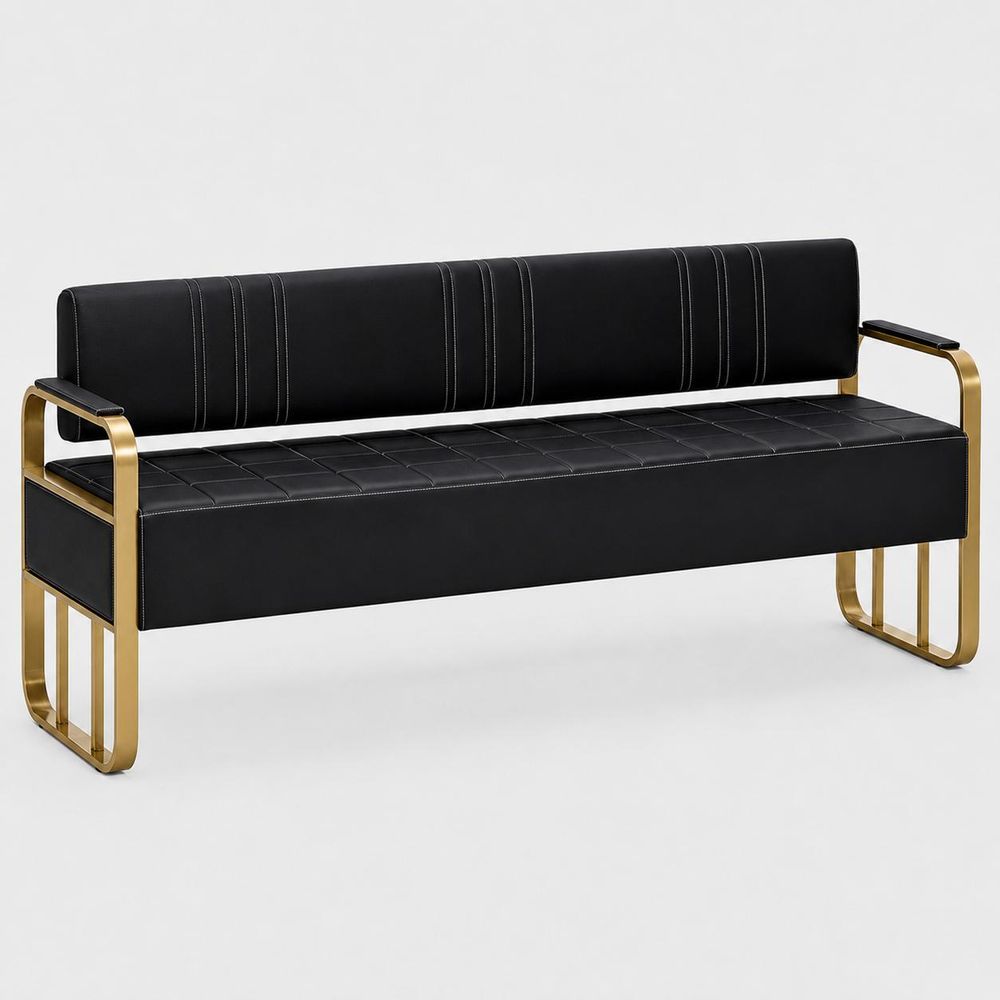 Sofa Couch für Salon Wartezimmer Praxis 4-Sitzer Goldrahmen 180cm
