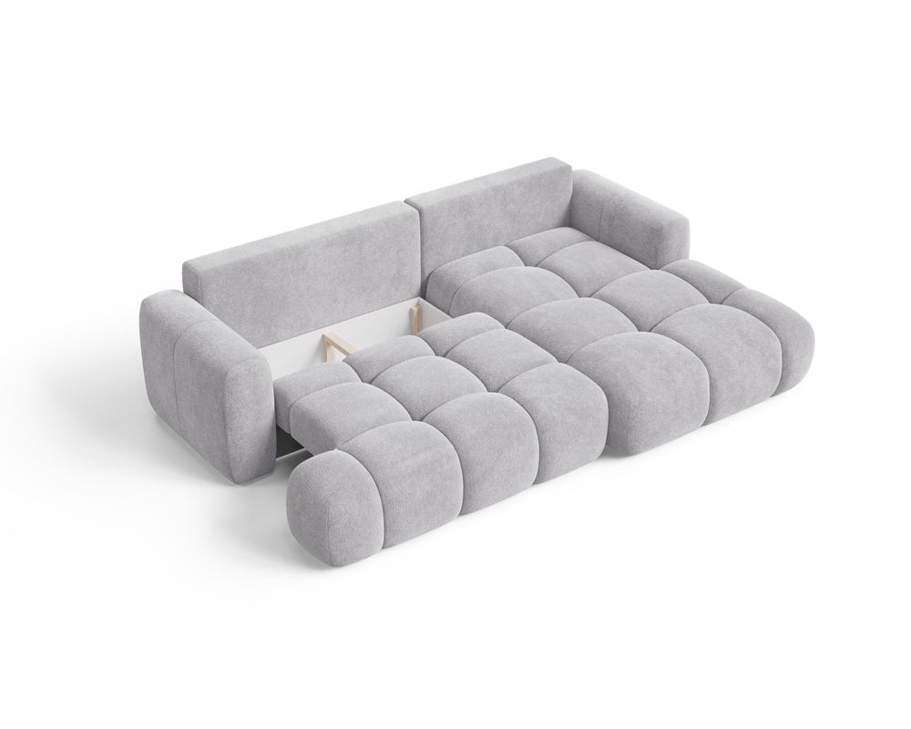 MORELLO Cloud Ecksofa Bouclé mit DL-Mechanismus, Schlaffunktion 140 x 210 cm und Bettkasten, Rechts – Monte 11
