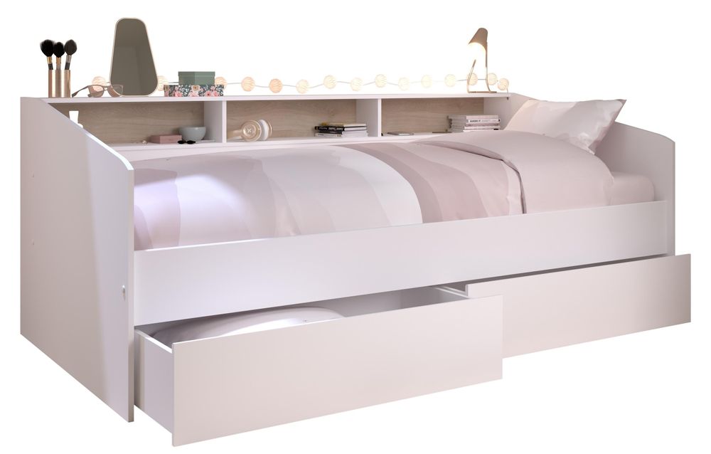 Sleep 4 Stauraumbett 90x200 – Kinderbett mit Schubkästen und drehbaren Rückwänden