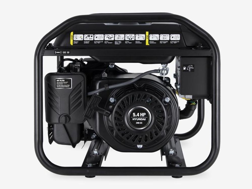 HYUNDAI Inverter Stromerzeuger HY3000i – 3.0 kW max. Leistung, Benzin Generator mit reinem Sinusstrom, 2x 230V, ECO-Modus, ideal für Camping, Baustelle und als Notstromaggregat
