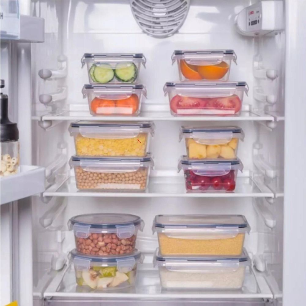 Zestaw 12x lunchbox pojemniki na żywność - szczelne pudełka z pokrywką XXL