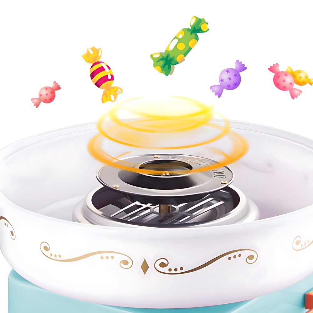 Zuckerwattemaschine Set – 500W Automat, Retro-Design, inkl. 10 Zuckerwatte-Stäbchen & Messlöffel, für Zuhause & Kinderpartys, süße Leckereien Retoo