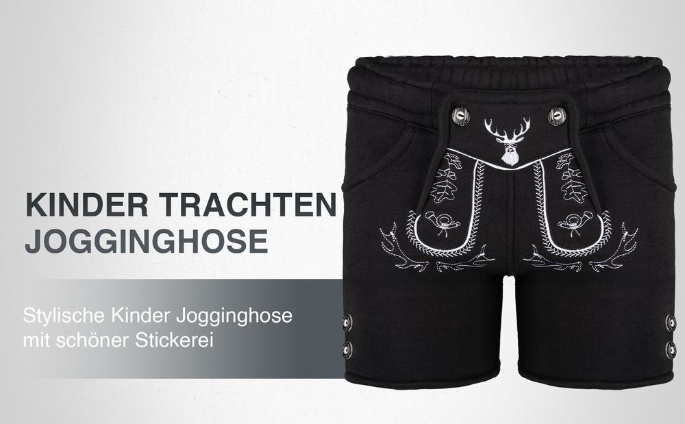 PAULGOS Kinder Trachten Jogginghose - Design Trachten Jogginghose - JOK-KK2 - in 2 Farben erhältlich - Größe 86-164