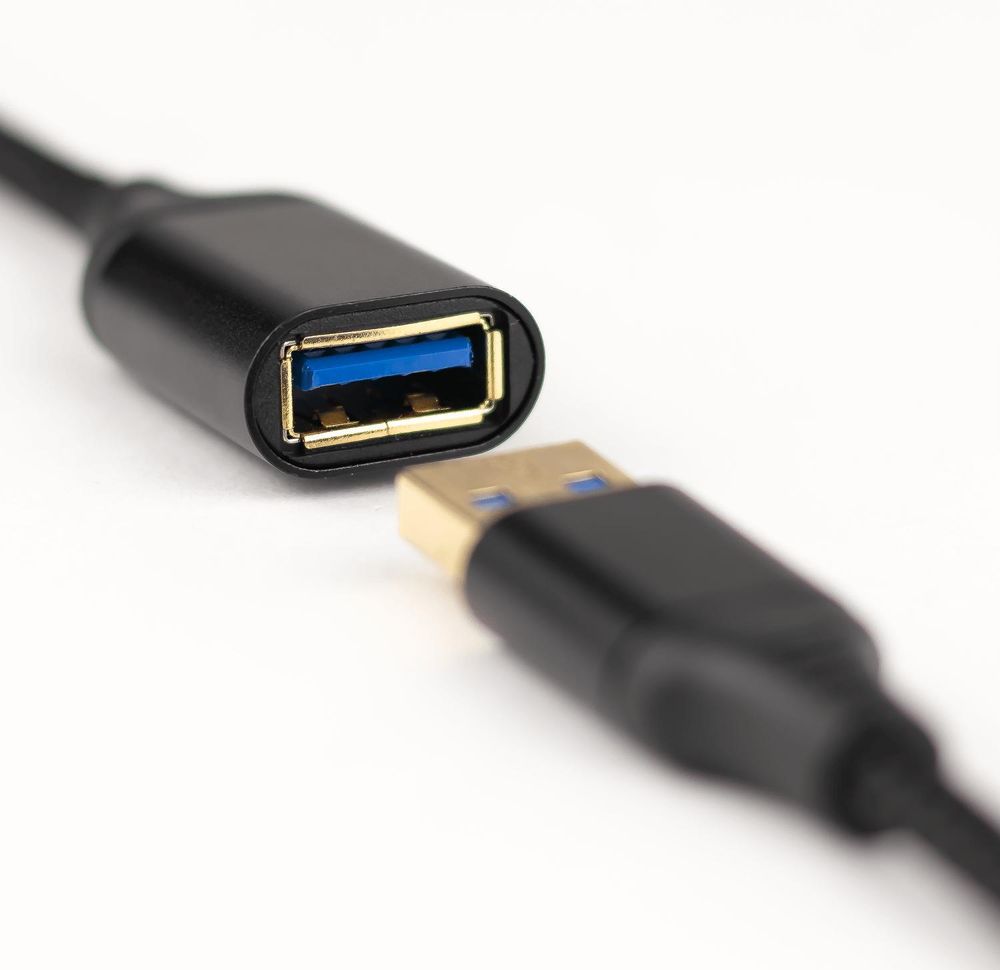 USB A auf USB A Verlängerung 1m 5Gbps Datenkabel SuperSpeed USB 3.2 Gen 1 für PC Laptop Gaming Zubehör Drucker Festplatte Nylongeflecht Reagle