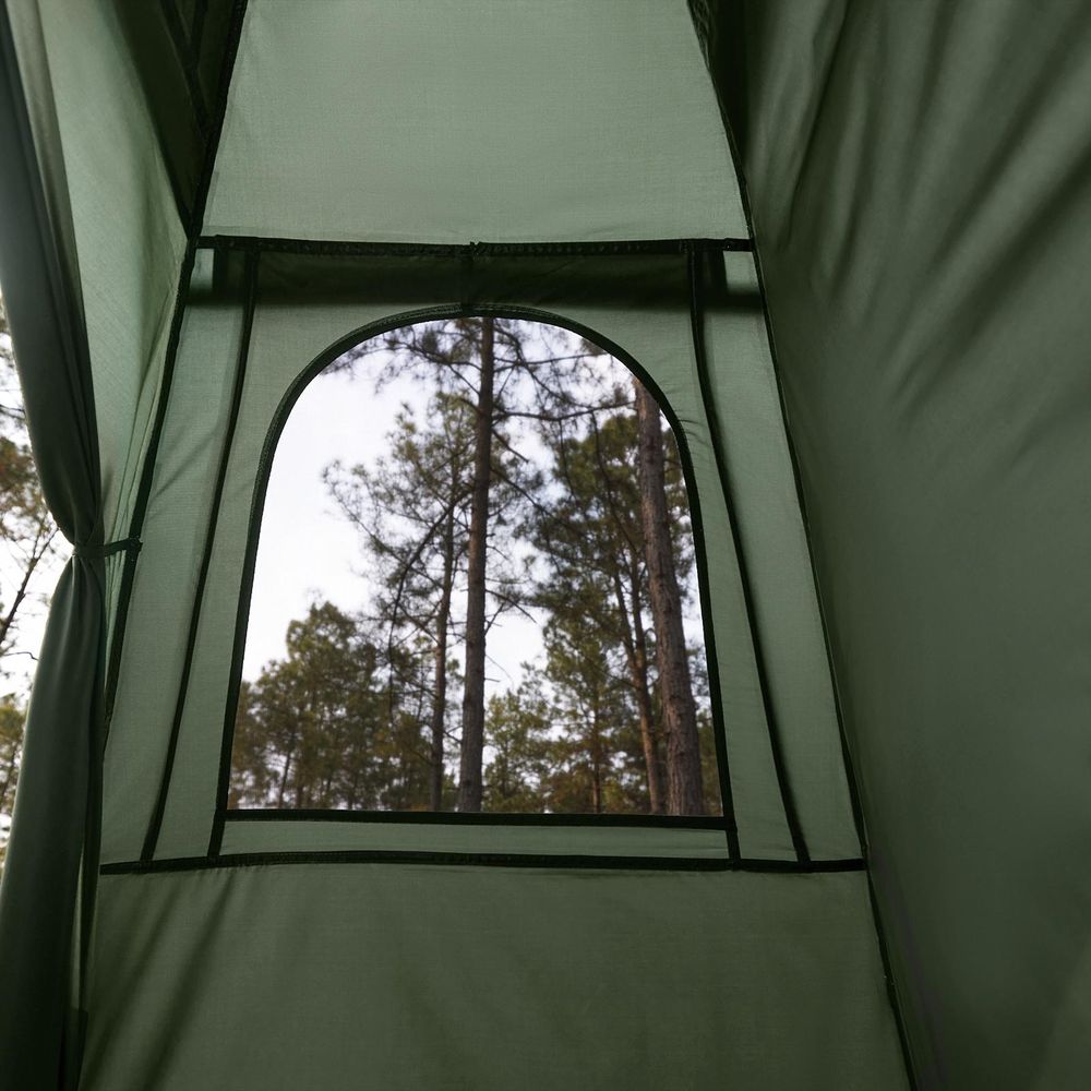 SoBuy Campingzelt Einzelzelt mit Lampenhaken und Schuhaufbewahrungstaschen 2in1-Zelt 1 Person praktische Grün BHT ca. 193x160x86cm OGS32-II-GR