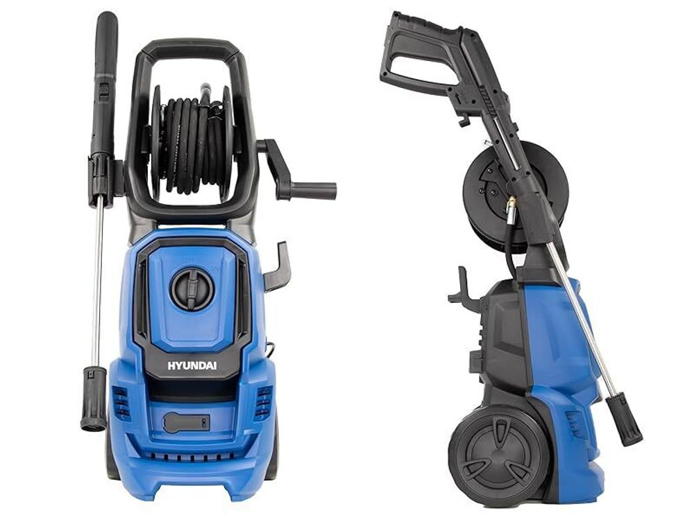 HYUNDAI Elektro-Hochdruckreiniger HPW1800CE (1800W, 140bar, 420 l/h, Schlauchtrommel, Blau)