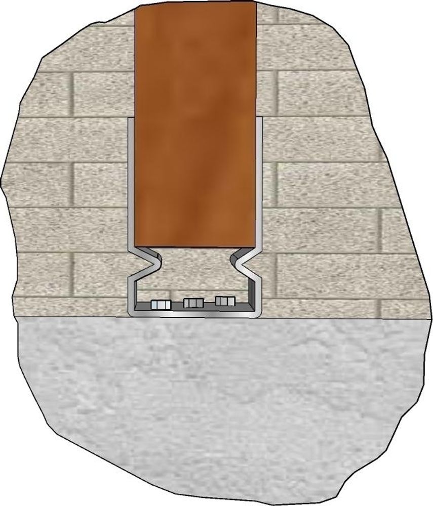 Pfostenträger 110 mm zum Aufschrauben mit Wulst/Sicke für Pfosten 11 cm feuerverzinkt Zaunträger U-Pfostenlasche