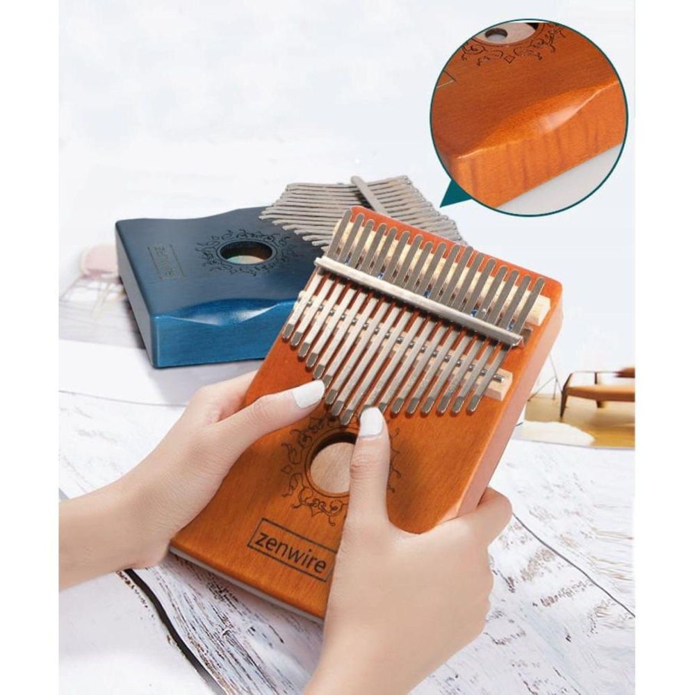 Kalimba - instrument afrykański - 17 klawiszy - drewno brązowe - Zanza Mbira - pianino kciukowe
