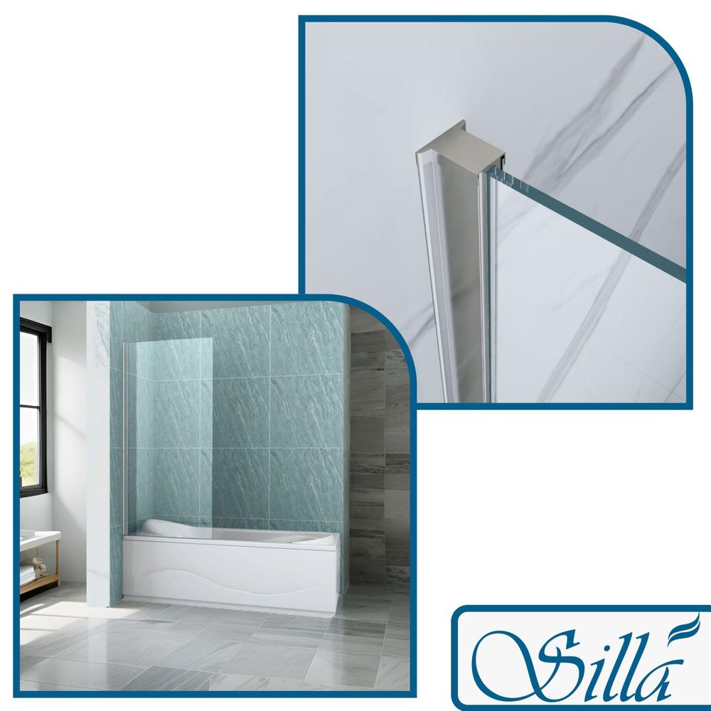 Silla, duschwand badewanne 50x150, duschwand aus glas, badewannenaufsatz, faltwand