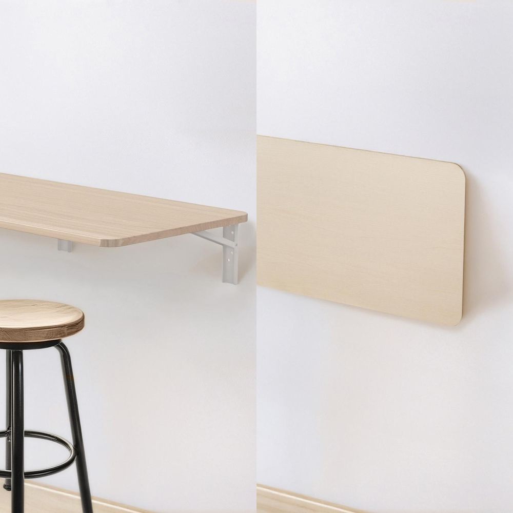 Maclean Klappbares Regal / Tischplatte helle Holzfarbe 100x40cm max. 50 kg MC-128 WD