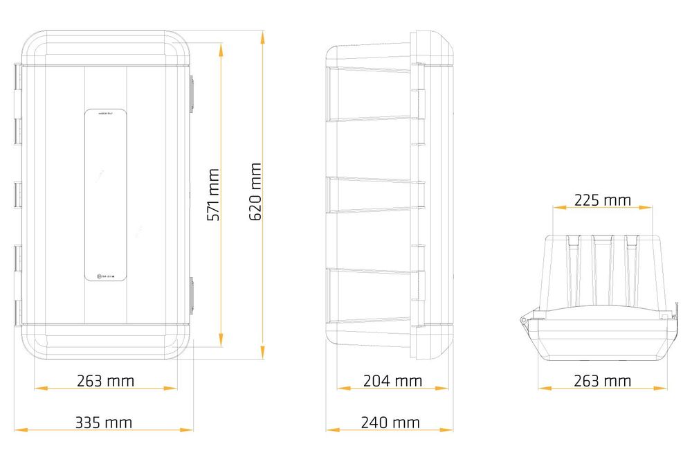DAKEN REGON Feuerlöscherkasten 6kg Rot 620x335x240mm Feuerlöscherbox für LKW Anhänger Schutzbox wetterfest