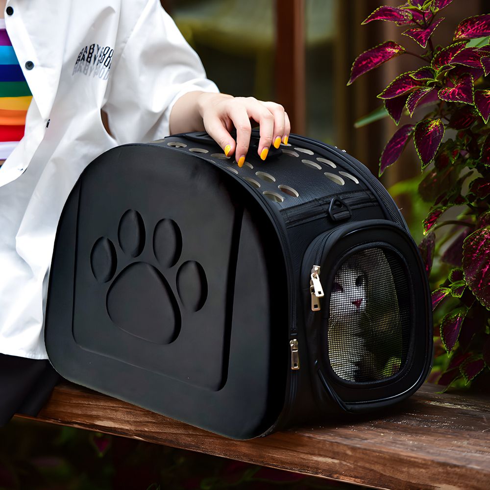 Transportbox Hundebox im Schwarz Hundetransportbox Transporttasche Hunde Katzen Reisebox Katzenbox Transport Hundehaus Transportkäfig Hundekäfig Retoo