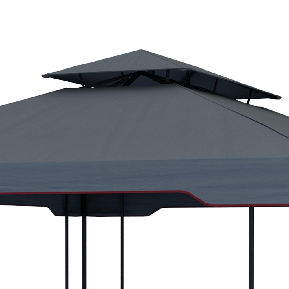 paramondo Deluxe Gartenpavillon, 4 x 3 m, anthrazit wetterfest, UV‑Schutz 50+, doppeldach, werkzeugloser Aufbau, inkl. Spannseilen & Erdnägeln