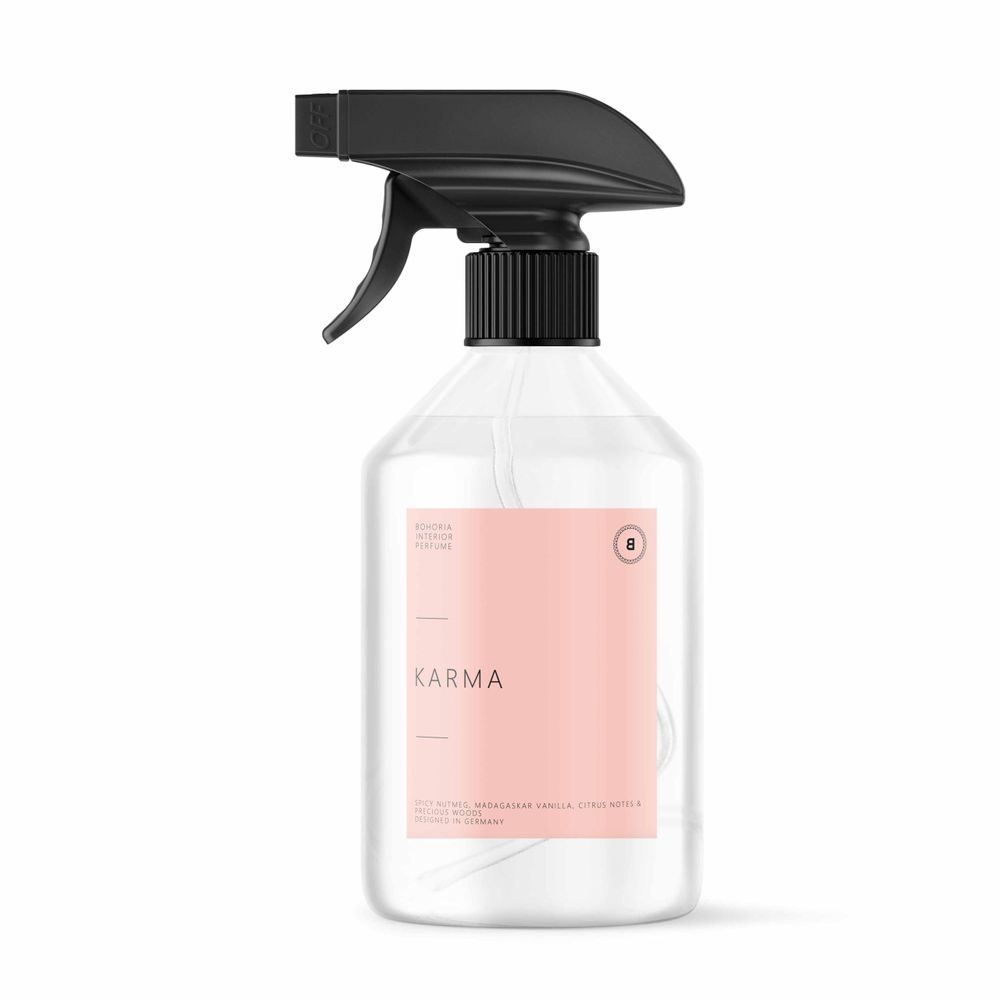 Raumspray Karma 500ml – r Lufterfrischer mit würzig-holziger Duftnote – Raumduft mit Patchouli, Vetiver & Ingwer