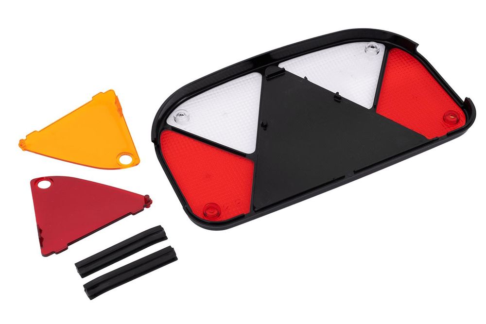 ASPÖCK Multipoint II Lichtscheibe Ersatzglas Universal 240 x 140 mm 6 Funktionen Links Rechts Anhänger E9 für Anhänger passend