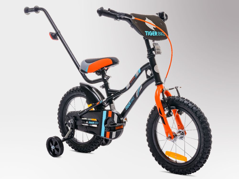 Sun Baby Tiger Bike Kinderfahrrad Jungen Fahrrad Stützräder 12 14 16 Zoll ab 2-6 Jahre BMX Kinder Fahhrad (14 Zoll, Orange)