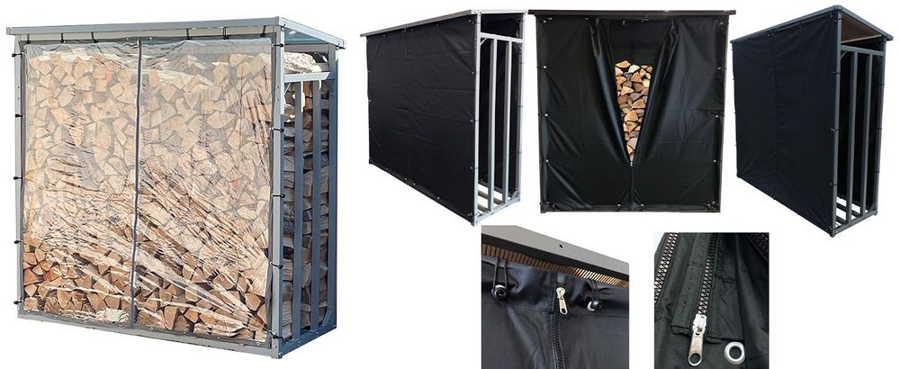 Metall Kaminholzregal Außen 130 x 70 x 185 cm, Pro - 40 mm Stahlprofil, Anthrazit, Wetterfest, Kapazität 1,6 m³ (2,5 SRM), L Garten Kaminholzunterstand Stapelhilfe