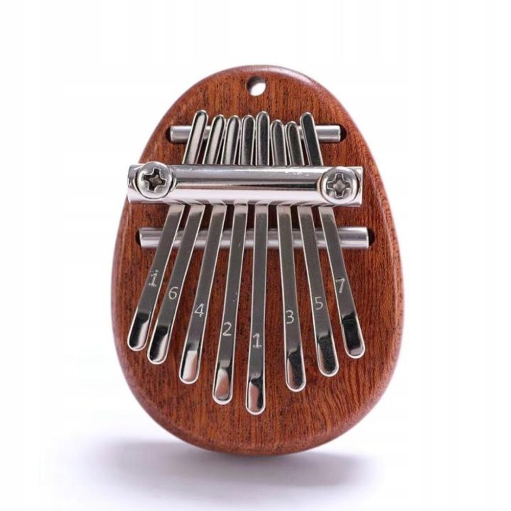 Mini Kalimba - 8 klawiszy - Drewno mahoniowe - Afrykańskie pianino kciukowe - z paskiem