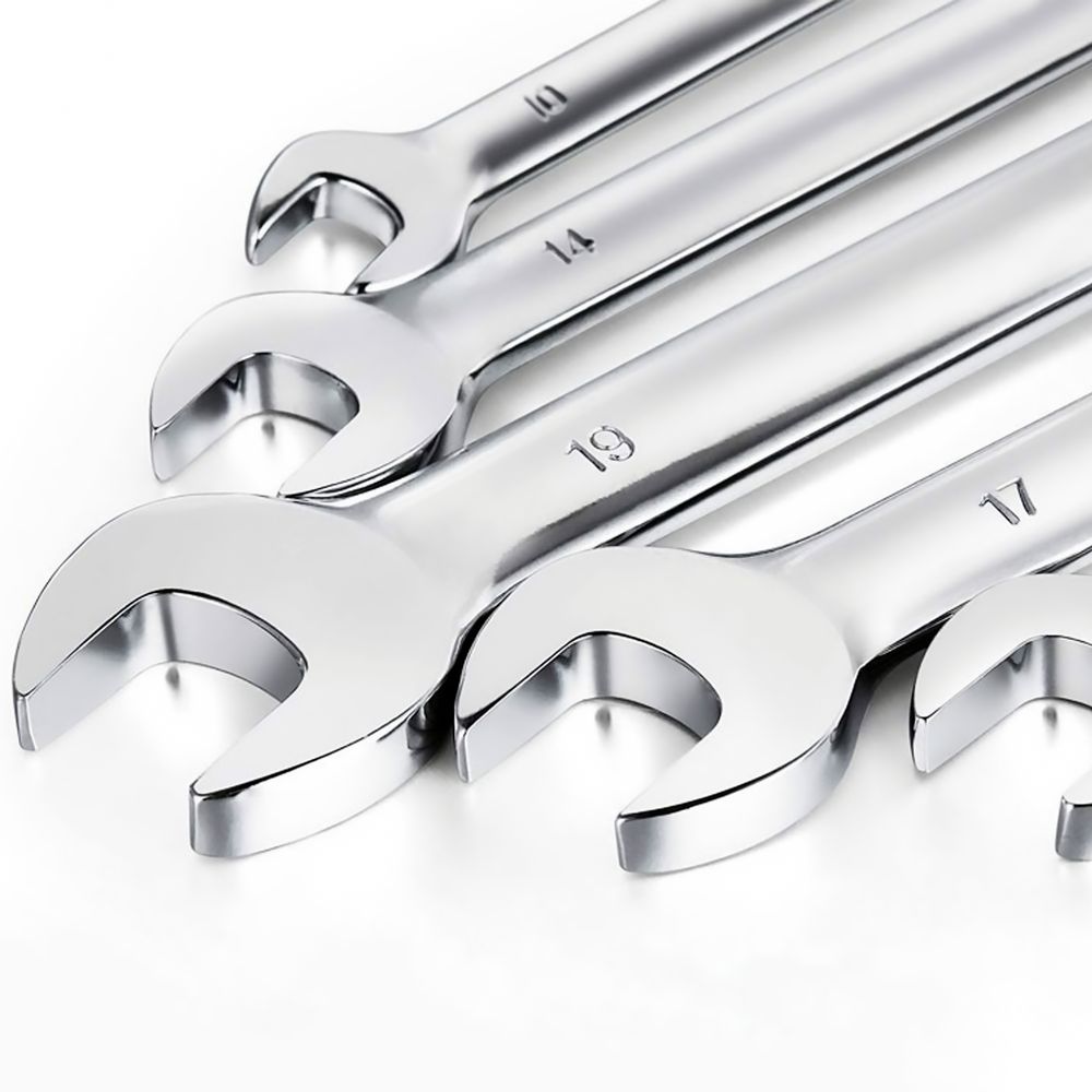 Maulschlüssel Set 8 tlg. 8-24mm Ringmaulschlüssel Satz Gabelschlüssel Ringschlüssel Tools Chrom-Vanadium-Stahl SW-Stahl Rolltasche Retoo