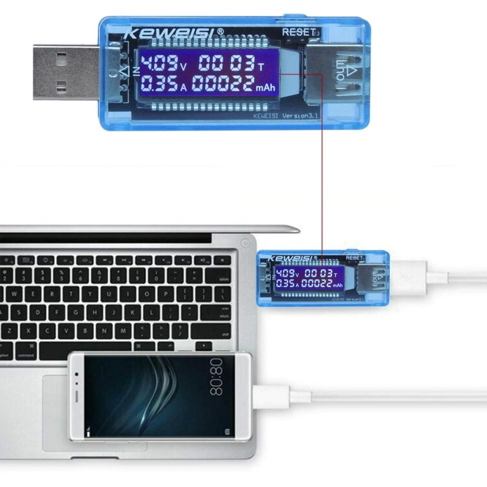 Multimeter USB Tester Messgerät 4V-20V 3A Spannungsprüfer Voltmeter Amperemeter Strommesser Ladegerät Detector Multifunktionskapazität Retoo