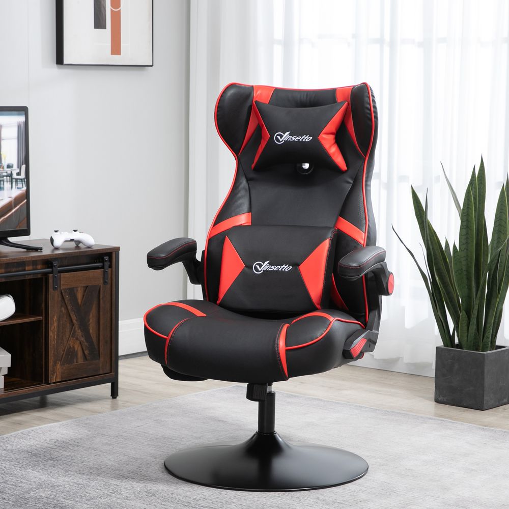 Vinsetto Gamingsessel mit Wippfunktion Gamingstuhl mit Lautsprecher Bürostuhl Kunstleder