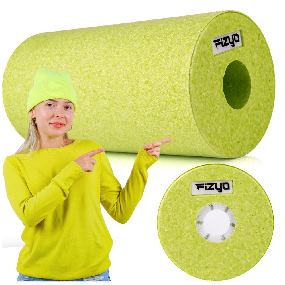 FIZYO Massagerolle, glatt, aus leichtem und langlebigem EPP-Schaum, Foto auf weißem Hintergrund.