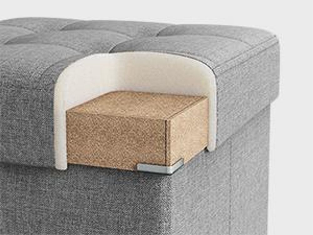 SONGMICS Sitztruhe 76x38x38cm Halbdeckel 80L aus Leinen seitlich klappbar