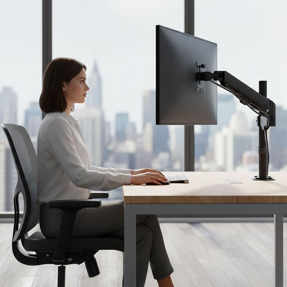 Maclean Monitorhalterung Gasfeder 17"-32" 2-10kg schwarz MC-135