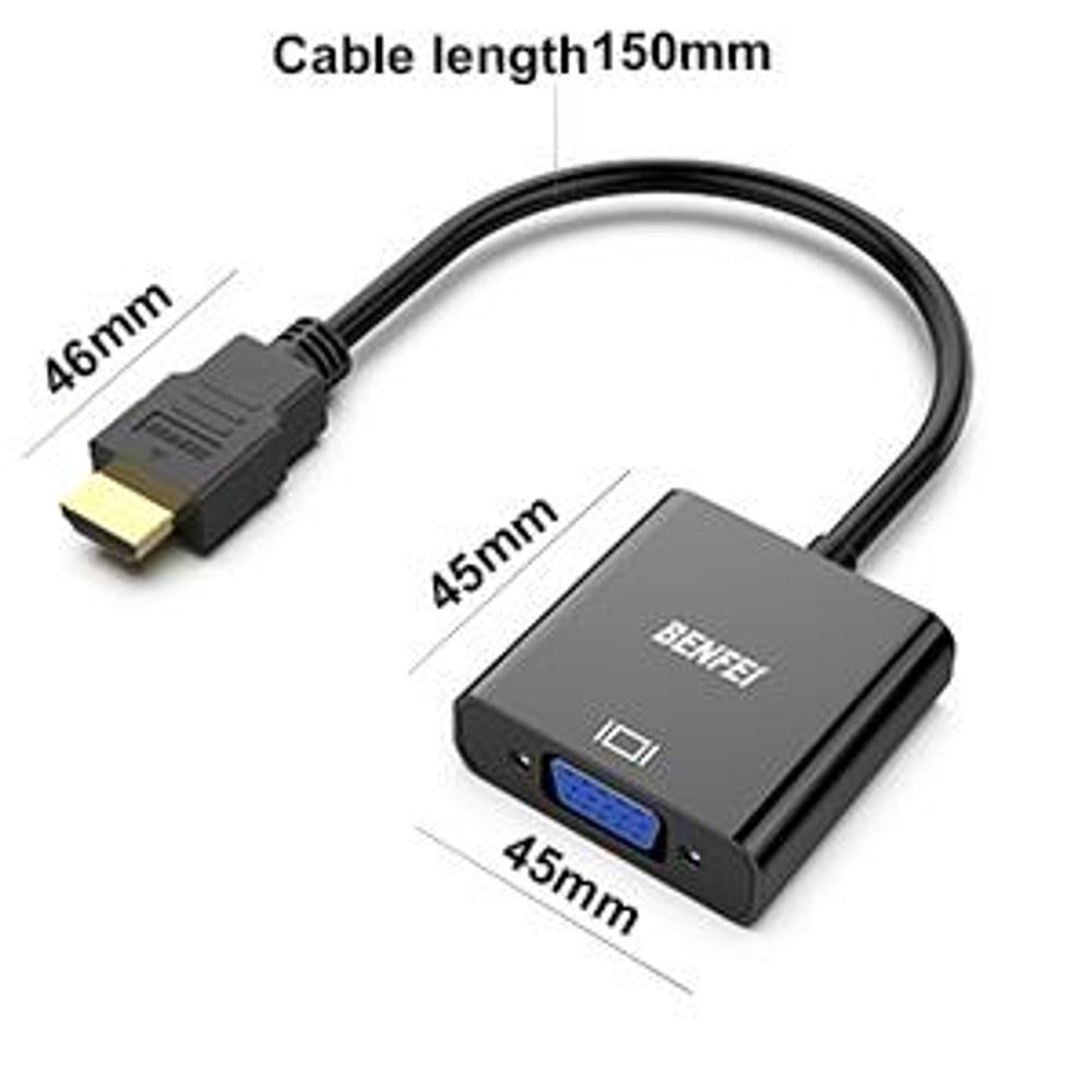 BENFEI Kabeladapter HDMI auf VGA Adapter Unidirektional Konverter