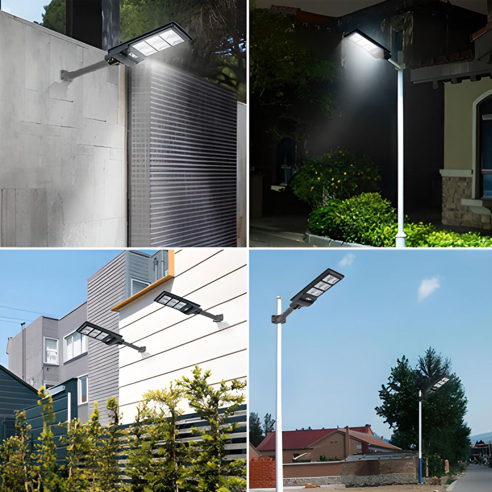 Solar Straßenlampe 240W mit Motion Sensor 6000K Weiß LED Solarleuchte Straßenlaterne Fernbedienung Sicherheitslicht für Außen Garten Dämmerung Retoo