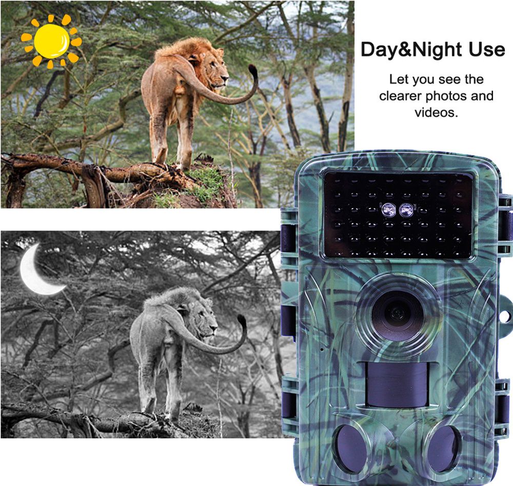 4K 60MP WiFi Wildkamera, Nachtsicht, wasserdichte Jagdkamera mit 2-Zoll-Bildschirm fuer die ueberwachung von Wildtieren im Freien