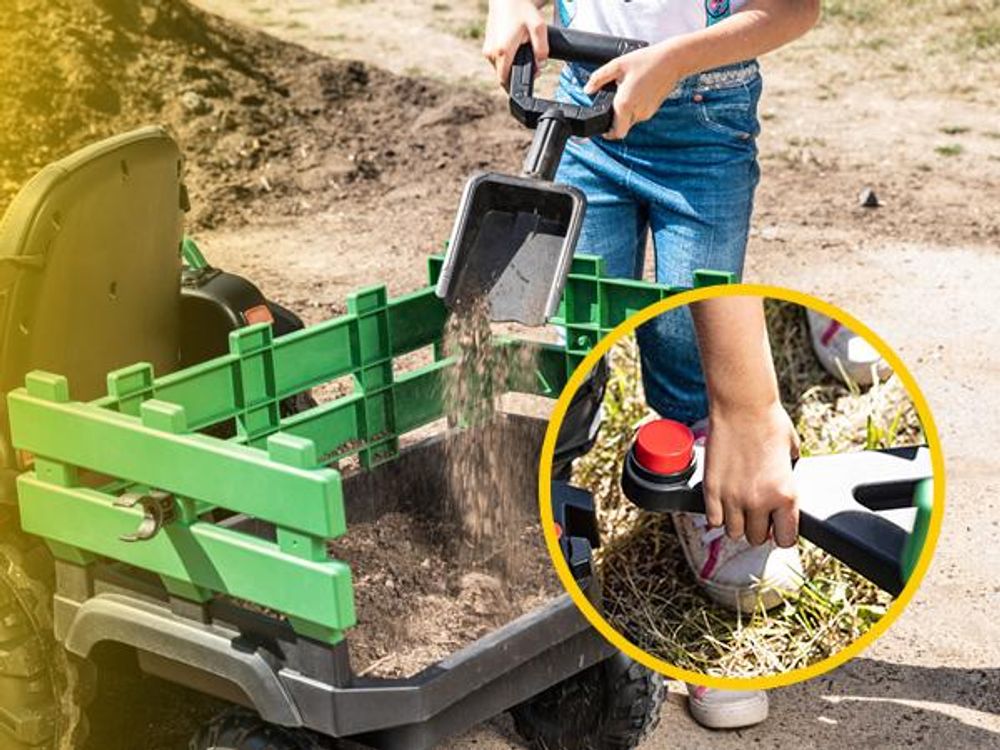 Actionbikes Motors Traktor mit Anhänger | Kinder Elektrotraktor - Kindertraktor - Kinderauto elektrisch - Bulldog - Fernbedienung - ab 3 Jahre (Grün)