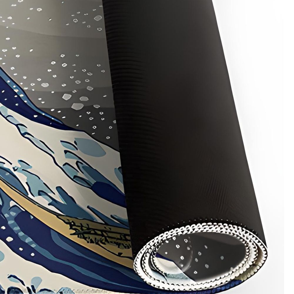 Mauspad XXL Gaming 900x400 mm Groß Tischunterlage Large Size Spezielle Oberfläche Schreibtischunterlage Verbessert Präzision Japanische Welle vor Kanagawa Retoo