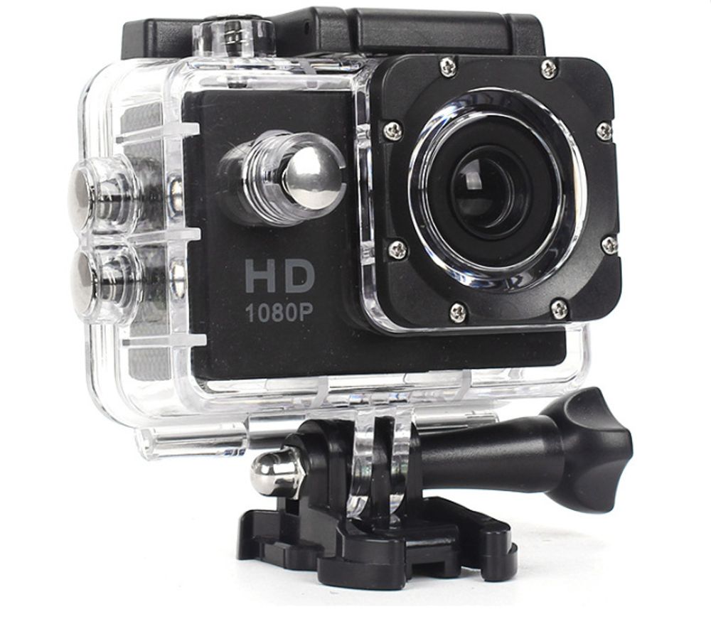 Action Cam Wasserdicht Unterwasserkamera Weitwinkel Helmkamera für Fahrrad Motorrad Tauchen Bildstabilisator Akku 400mAh 1080P Full HD Schwarz Retoo