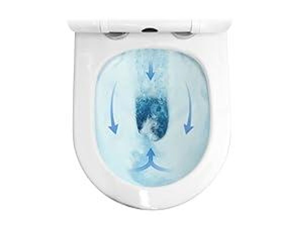 Lavita | Stand WC - Kompakt WC Nautilius - Weiß - 60,5 X 38 X 80 Cm - Ohne Spülrand - mit Soft-Close-Sitz Duroplast