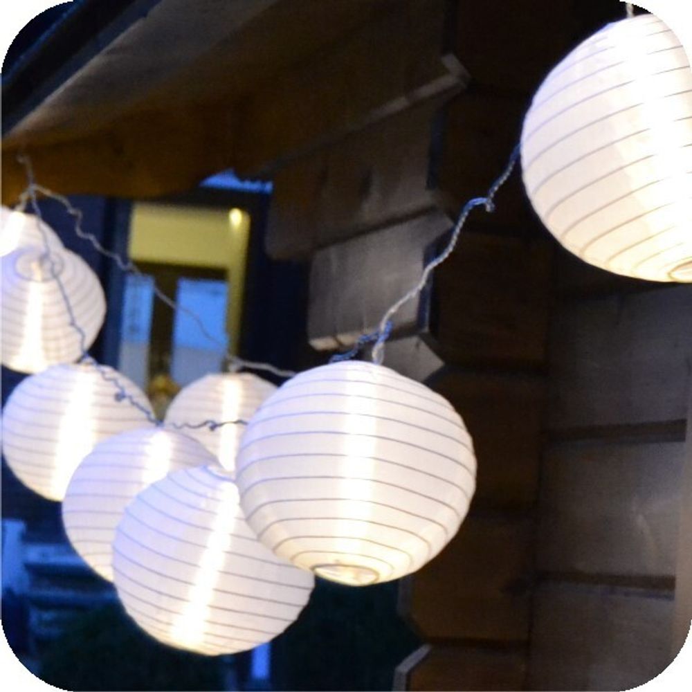 LED Lichterkette 20er Lampions 7,5cm warmweiß 4,75m lang FHS 18313