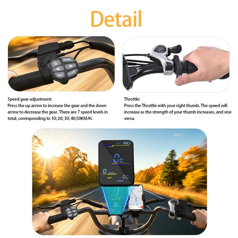 BK20 Fatbike, elektrische fiets, 48V 20Ah accu, 20-inch brede banden, dubbele schijfremmen voor en achter, LED-display, geschikt voor elk terrein