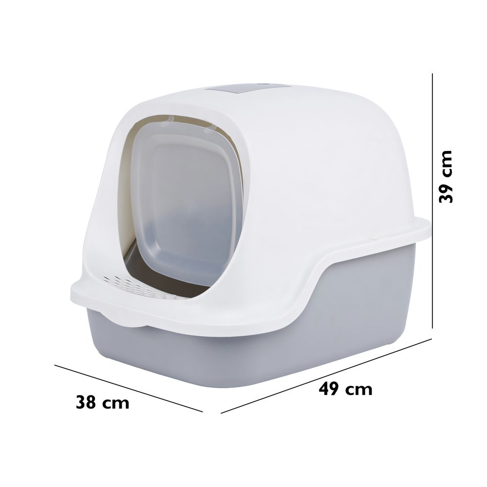 Katzentoilette geschlossen XXL Katzenklo mit Deckel & Klappe, Aktivkohlefilter, hoher Rand, Haubentoilette für große Katzen, 51x36x37 cm – Retoo