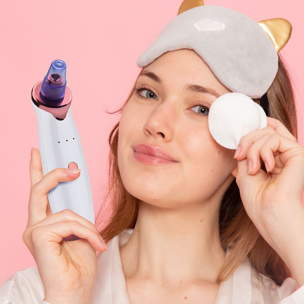 Porenreiniger Electric Mitesser Mitesserentferner Vakuum Cleaner Pore Cleaner Gesicht Reinigung mit LED-Bildschirm und 4 Sonden und 3 Modi Weiß Retoo