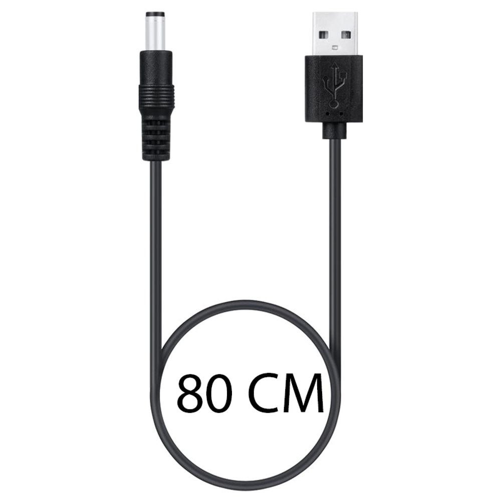 80cm Ladekabel USB-Stecker auf 5V DC Hohlstecker 5,5 x 2,5 mm Universal Netzkabel Stromkabel Steckdosen Konverter Kabel Router Klinken Netzteil Retoo