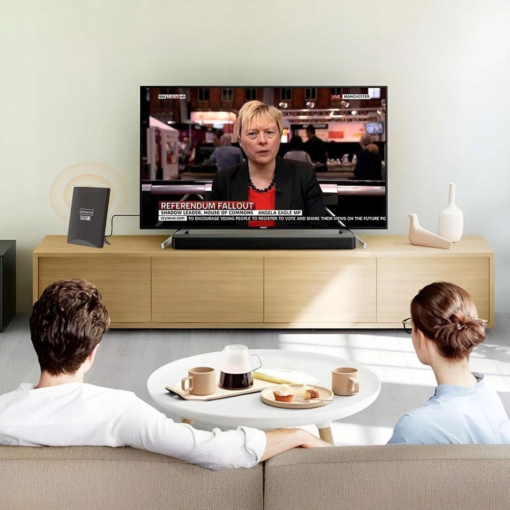 Antenna per televisione terrestre - DVB-T2 HEVC - 2in1 - antenna per esterni e interni - 4K