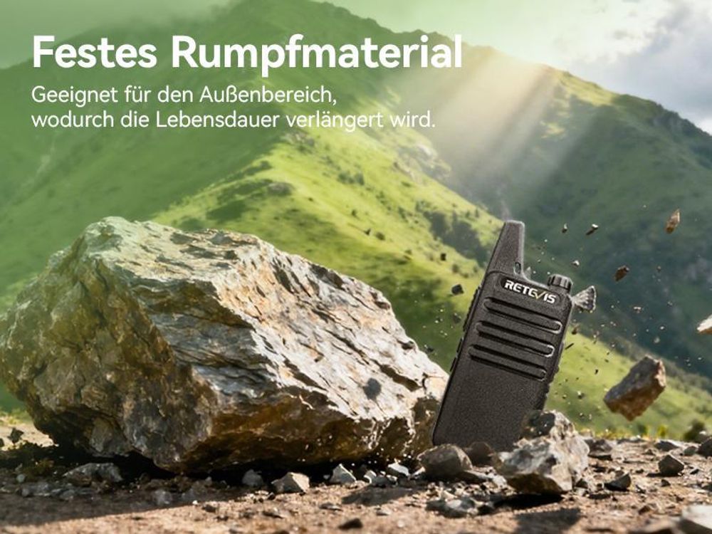 Retevis RT622 Walkie Talkie, Tragbare Funkgeräte mit Ohrhörer, PMR446, Wiederaufladbares, VOX Squelch, Notfall Alarm, für Familienausflüge, Camping