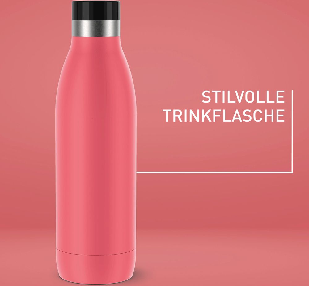 emsa Isolier-Trinkflasche BLUDROP 0,7 Liter koralle aus Edelstahl