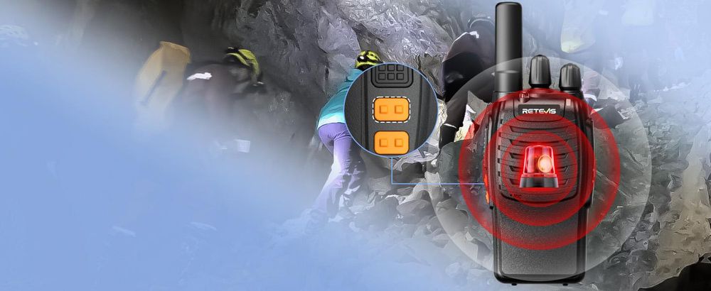 Retevis H777 Walkie Talkie, PMR Funkgeräte Set Lizenzfrei, mit Taschenlampe, Robust, Notfall-Warnungen, VOX, Handfunkgerät für Familie Camping