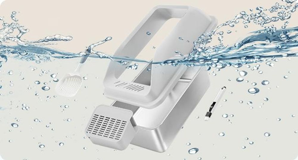 Feandrea Katzenklo Edelstahl, Katzentoilette, offenes Design, mit hohen Seitenwänden, Trittstufe, Schaufel, Bürste, für Katzen bis zu 15 kg