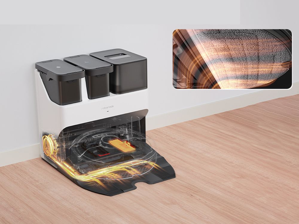 Roborock QV 35A Staubsauger Roboter mit Wischfunktion&Hebarem Wischmopp 8.000pa (Upgrade von Qrevo/Qrevo Plus),Anti-Verfilzungsbürste, All-in-One Dock