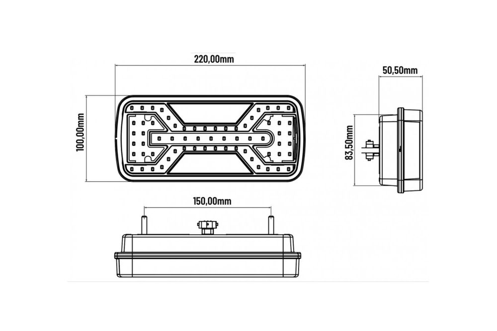 KAMAR X-SPIDER L2425 LED zadné svetlo 5 funkcií univerzálne