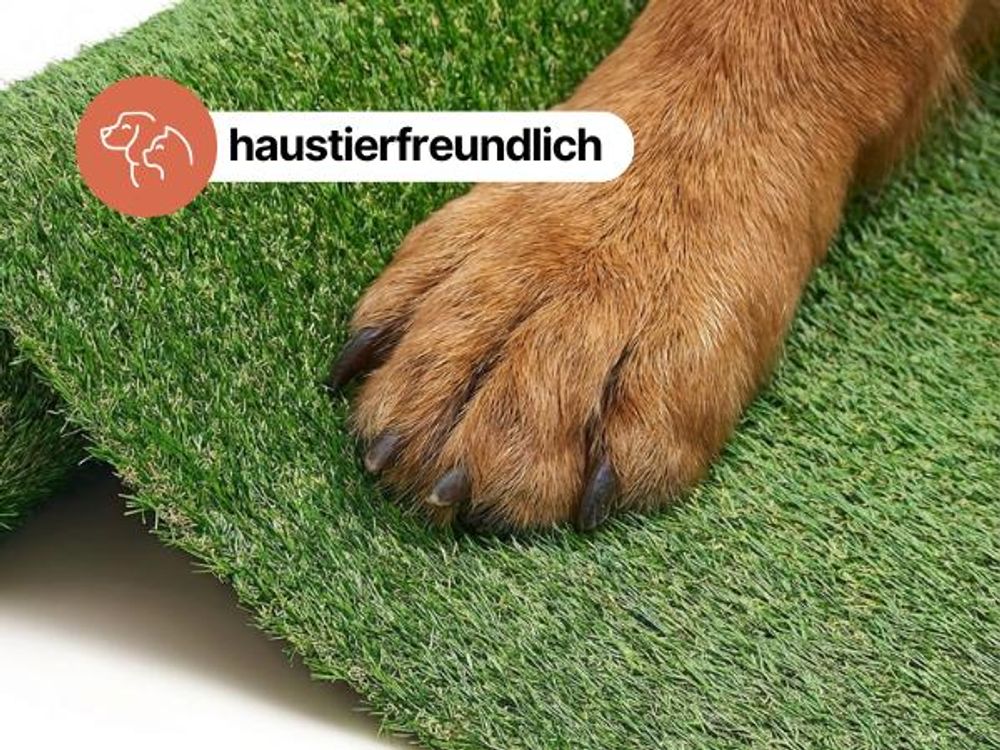 Tapiso Rasenteppich CANYOO Grün Höhe: 7mm Balkon Terrasse 300 x 300